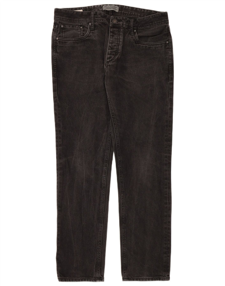 JACK & JONES Blugi slim pentru bărbați W34 L32 bumbac negru