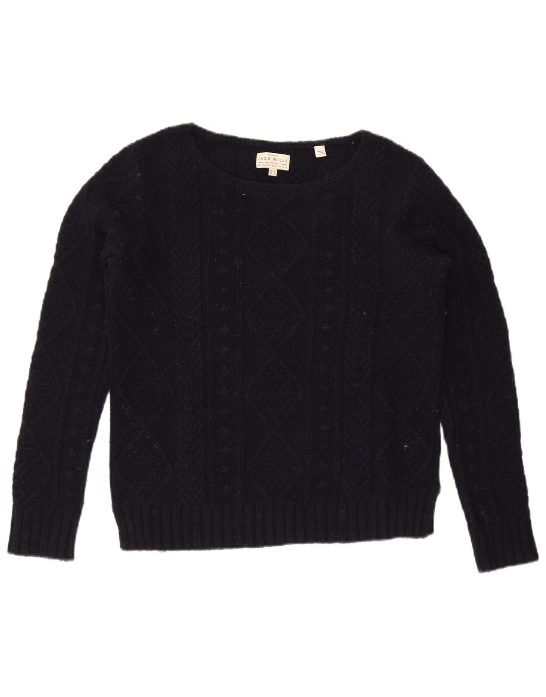 JACK WILLS Pulover supradimensionat pentru femei cu gât de barcă UK 10 Mic Bleumarin