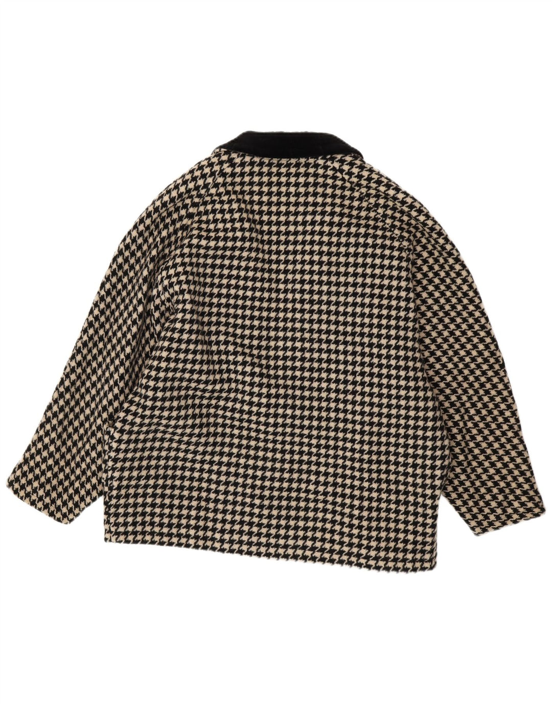 Jachetă blazer supradimensionată pentru femei VINTAGE UK 14 Medium Black Houndstooth