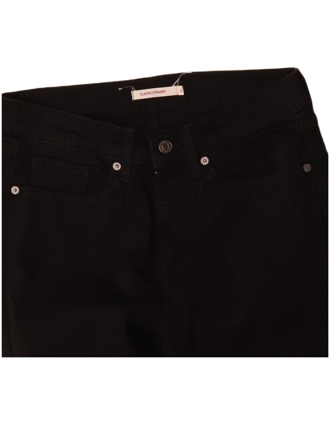 Blugi drepti clasici pentru femei LEVI'S US 6 Medium W30 L27 Bumbac negru