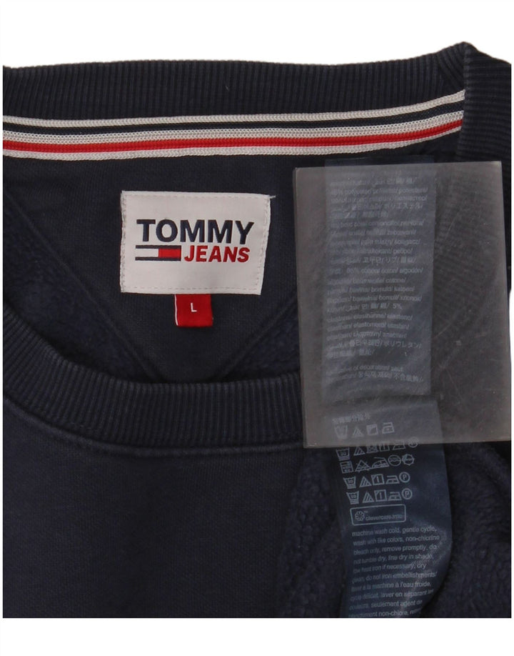 Hanorac pentru bărbați TOMMY HILFIGER Pulover mare din bumbac bleumarin