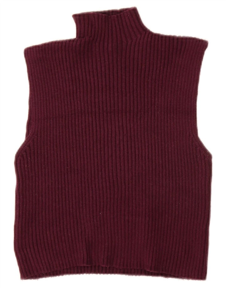 Vâscoză cu vestă crop ZARA pentru femei UK 12 Medium Burgundy