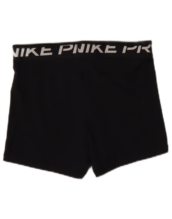 Pantaloni scurți sport Nike Dri Fit Graphic pentru femei UK 12 Poliester mediu negru