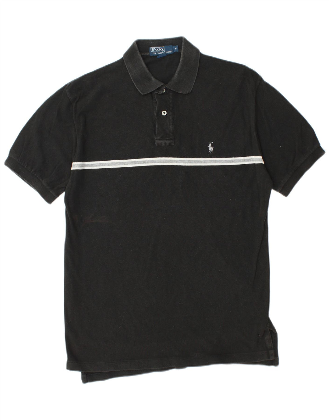 POLO RALPH LAUREN Tricou polo pentru bărbați, bumbac cu dungi negre medii