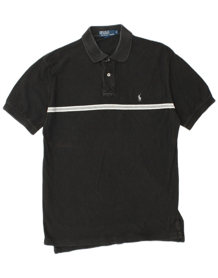 POLO RALPH LAUREN Tricou polo pentru bărbați, bumbac cu dungi negre medii
