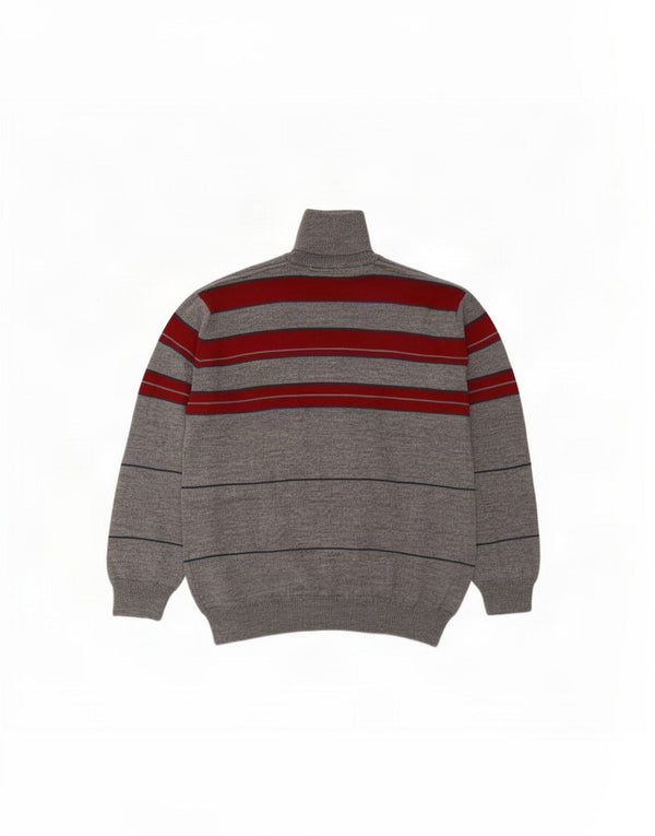 Pulover Sporting Mare pentru bărbați, cu fermoar, cu gât, 5XL, lână merinos color bloc