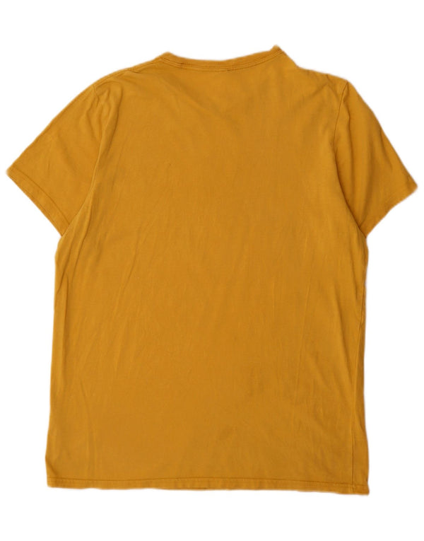 Jack Wills Mens Classic Fit T-Shirt Top Medium Yellow Cotton