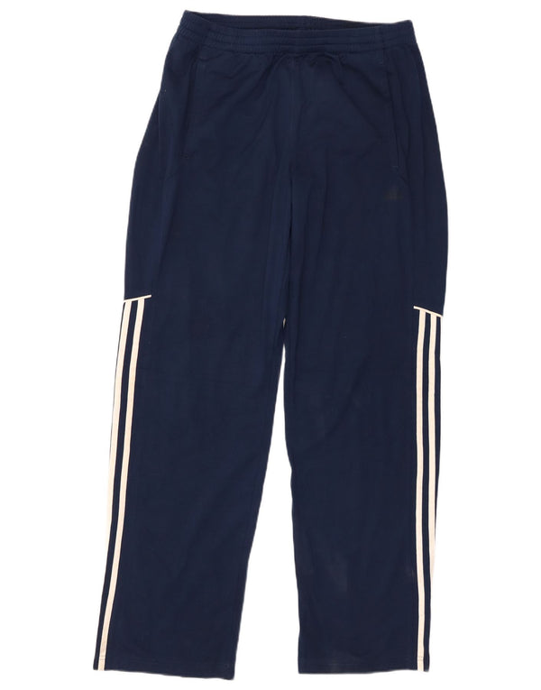 Adidas Mens Climalite Tracksuit Trousers Medium Navy Blue Polyester