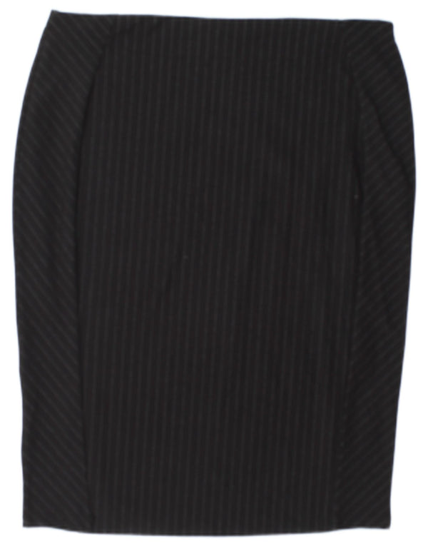 Fusta creion pentru femei Marks & Spencer UK 18 XL W38 Viscoză cu dungi negre