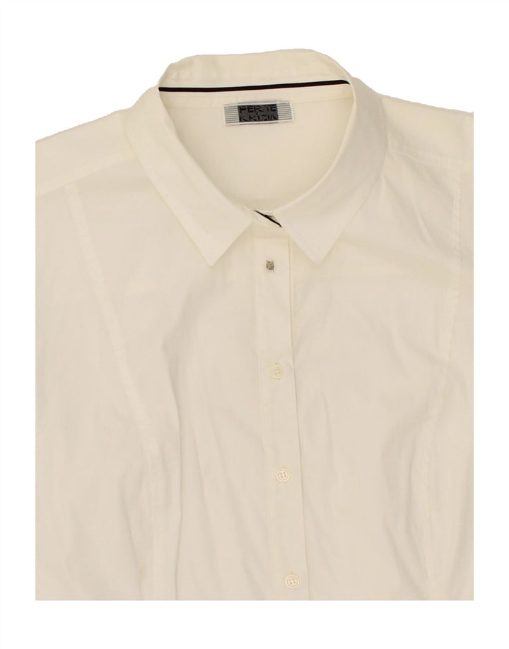 PERTE BY KRIZIA Womens Shirt UK 20 2XL White Cotton Vintage Perte by Krizia and Second-Hand Perte by Krizia from Messina Hembry 