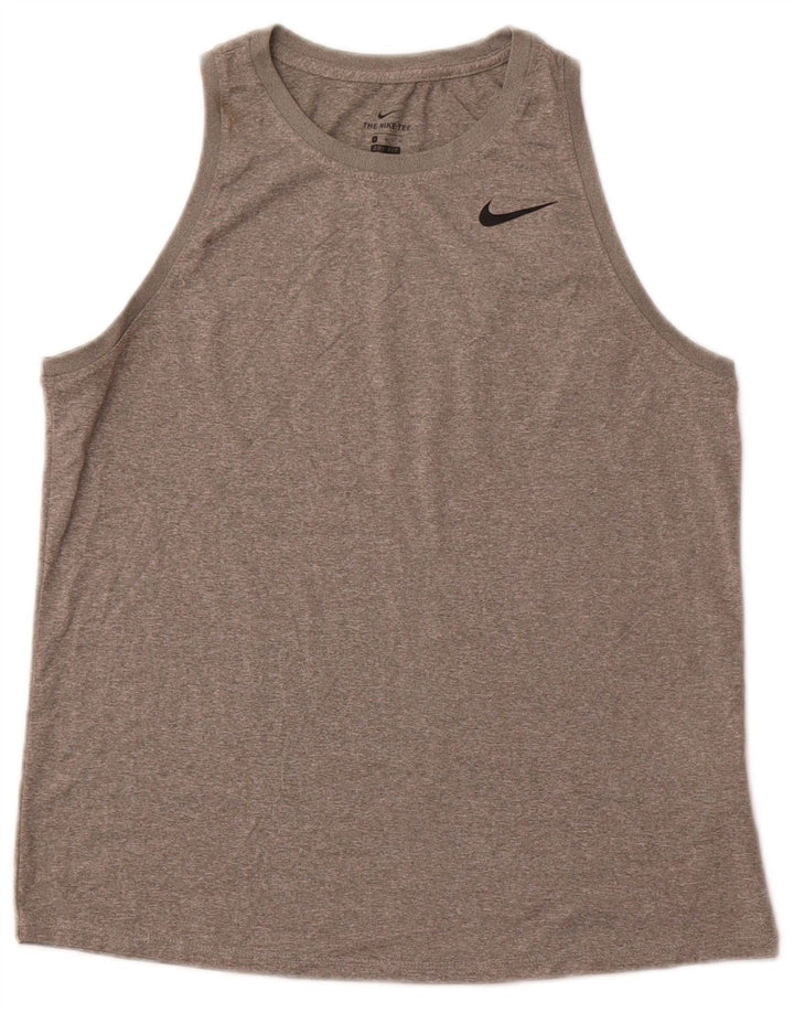 Top Vest NIKE Dri Fit pentru femei UK 12 Poliester cu pături gri mediu