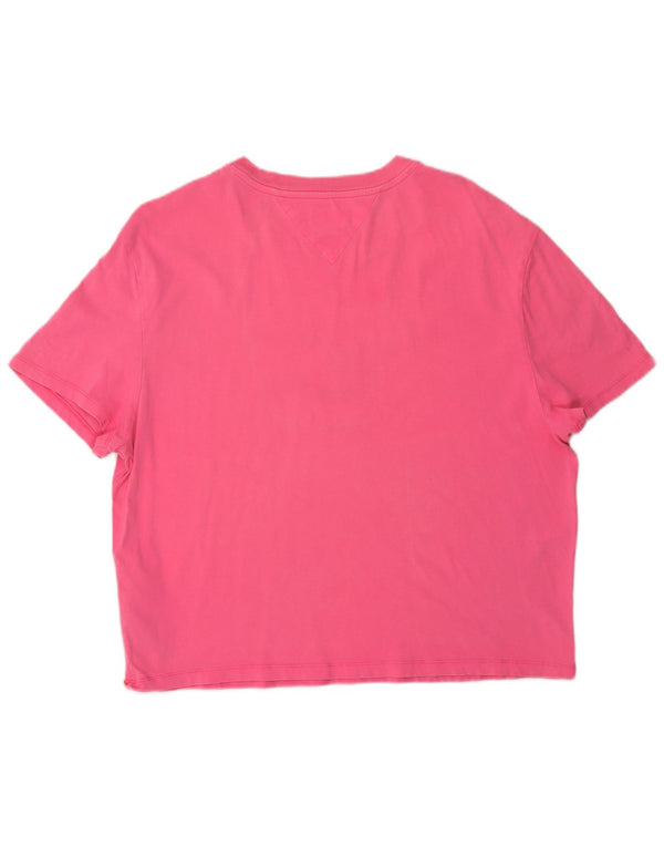 Tricou grafic Tommy Hilfiger pentru femei Top UK 16 mare bumbac roz