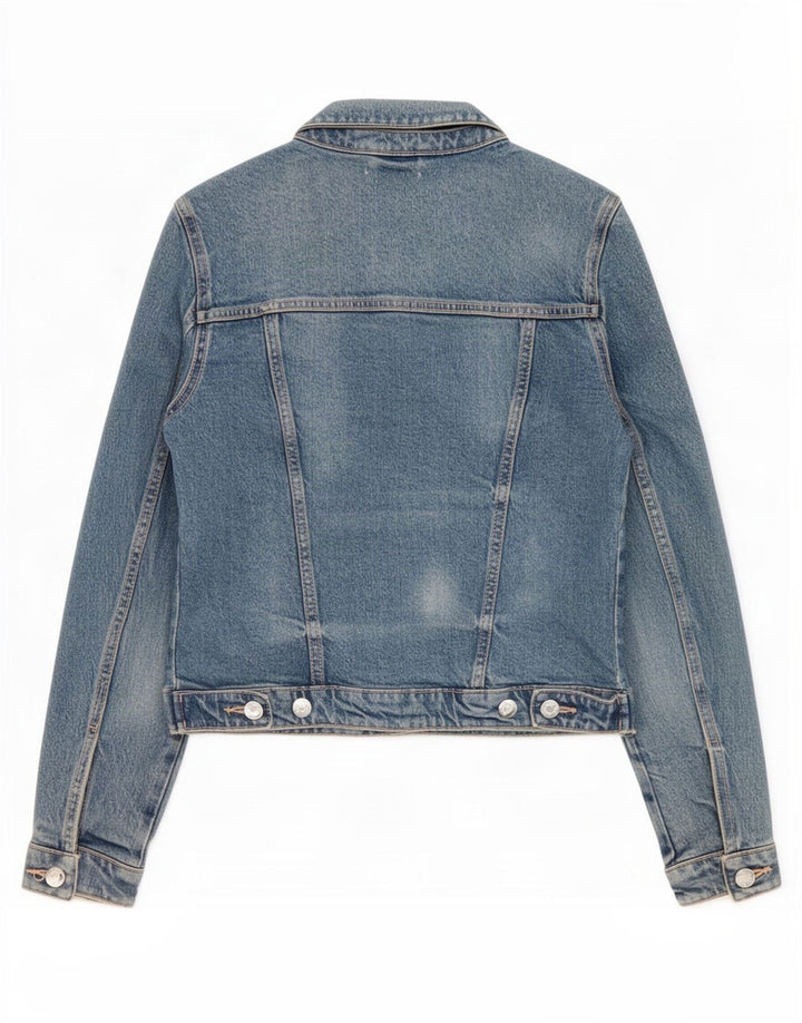 Jachetă de denim scurtă pentru femei Zara UK 10 mic, albastru, bumbac