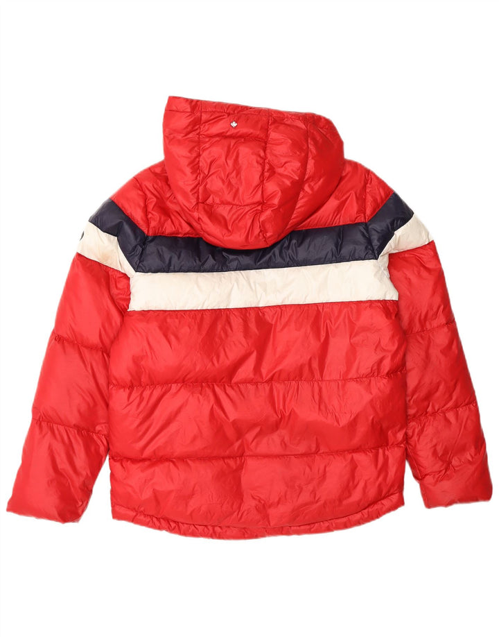 Jachetă căptușită cu glugă pentru femei CANADIENS UK 14 Medium Red Colorblock