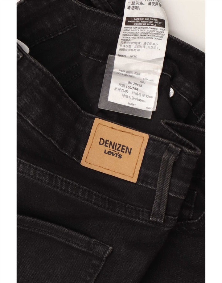 Blugi Levi's Denizen pentru femei cu talie medie subțire L29 L28, bumbac negru