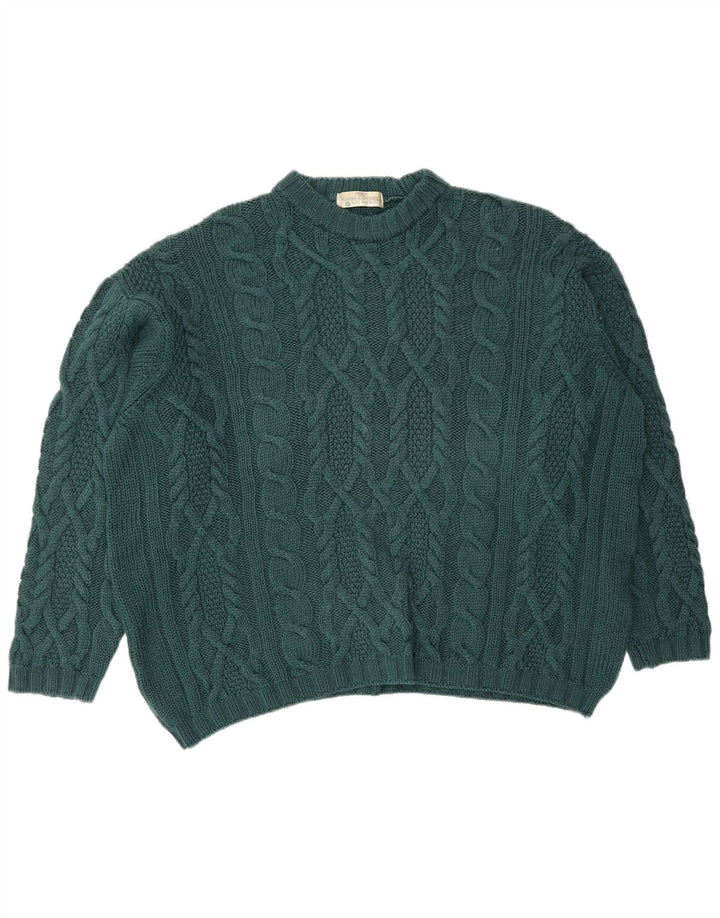 Pulover pentru bărbați Marks & Spencer cu gât crew pulover XL verde lână nouă