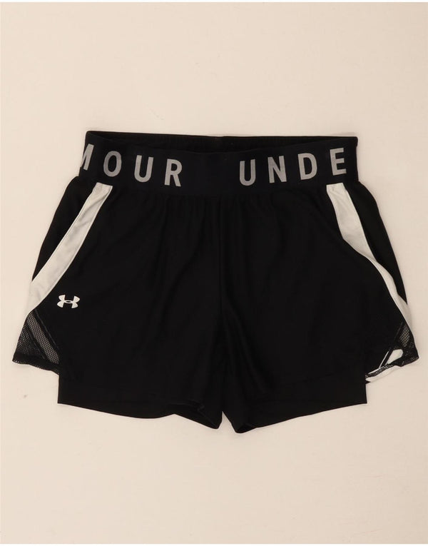 Pantaloni scurți sport Under Armour pentru femei Heat Gear Graphic UK 6 XS Negru