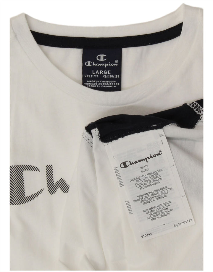 Vestă cu grafică Champion Boys Top 11-12 ani, mare, alb, color block Sport