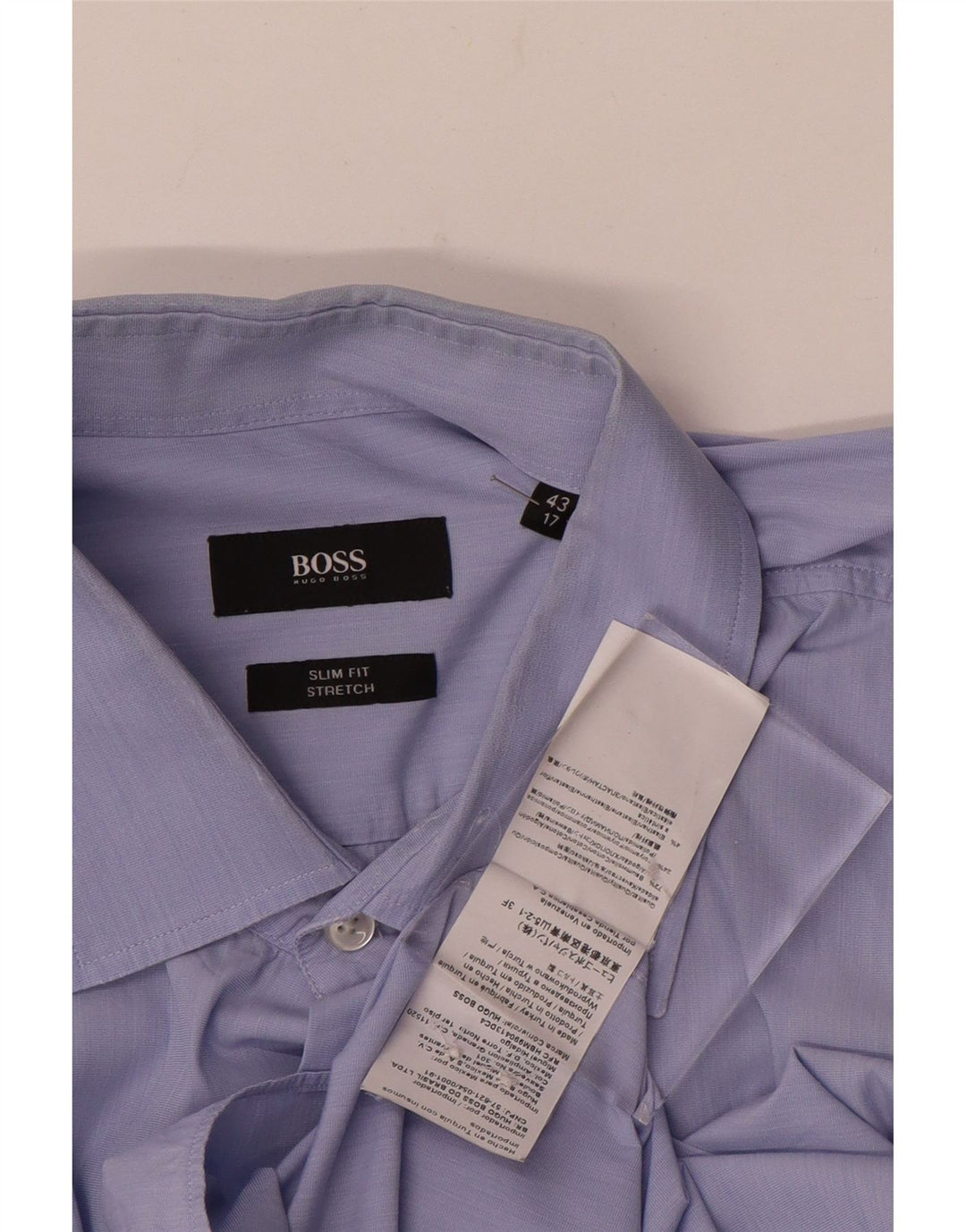 Cămașă pentru bărbați Hugo Boss Slim Fit Mărimea 43 17 XL Bumbac albastru