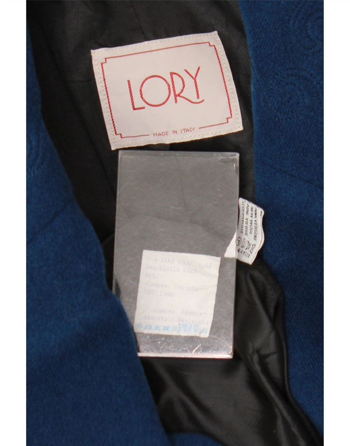 Jachetă vintage pentru femei la dublu piept IT 46 mare bleumarin