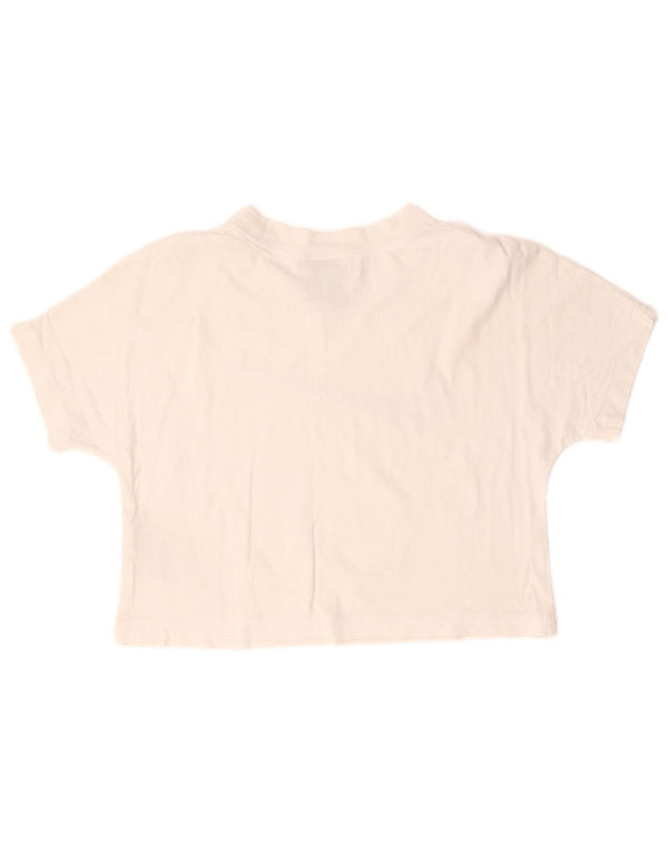 Tricou cu grafică crop Nike pentru femei Top UK 10 Small White Bumbac