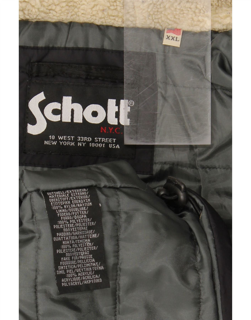 SCHOTT Womens Hooded Padded Jacket UK 20 2XL Black Nylon Vintage Schott and Second-Hand Schott from Messina Hembry 