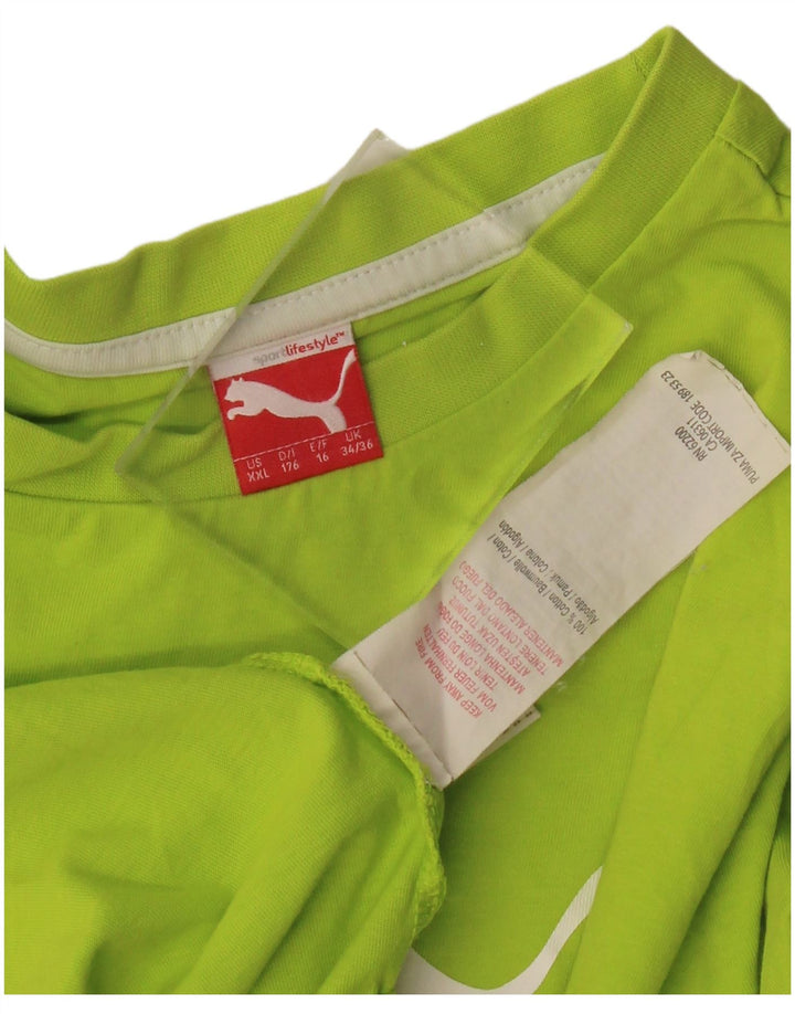 Tricou grafic PUMA fete Top 15-16 ani bumbac verde