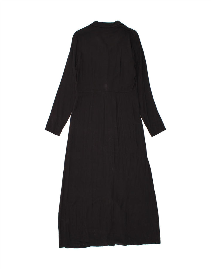 EDDIE BAUER Womens Long Sleeve Shirt Dress US 8 Medium Black Rayon Vintage Eddie Bauer and Second-Hand Eddie Bauer from Messina Hembry 