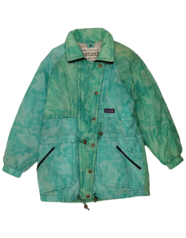 Jachetă căptușită supradimensionată pentru femei Vintage IT 42 Poliamidă Tie Dye verde medie