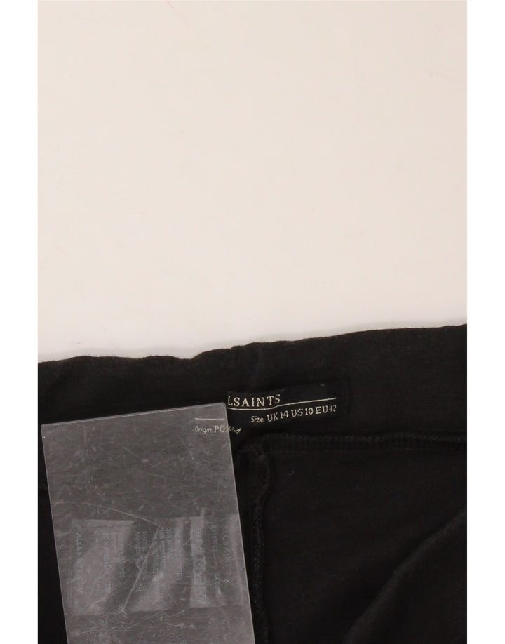 ALL SAINTS Womens Leggings UK 14 Medium  Black Cotton