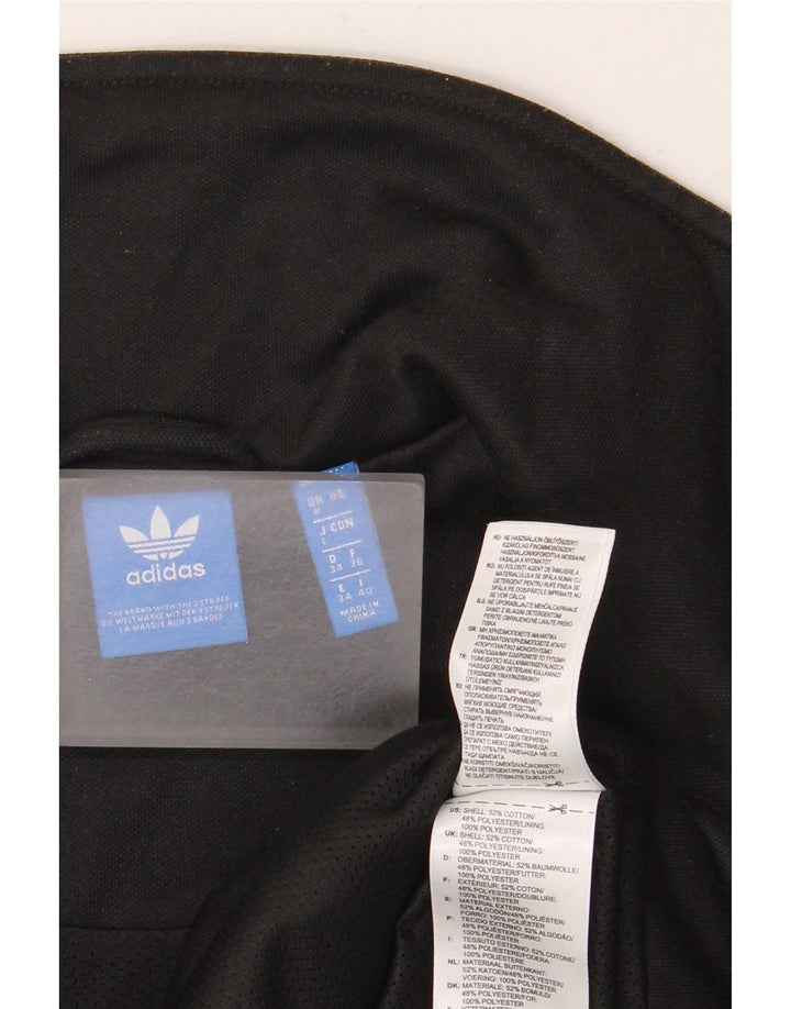 Jachetă de trening pentru femei Adidas UK 8, bumbac negru mic