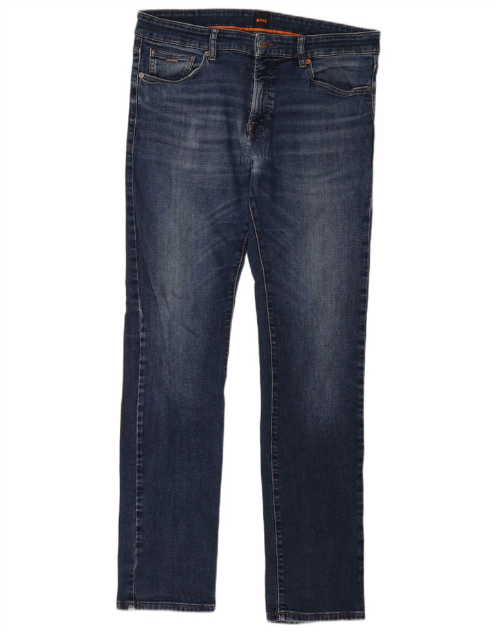 Blugi slim pentru bărbați Hugo Boss L34 L34 Bumbac bleumarin