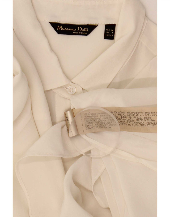 Bluză Cămașă Femei Massimo Dutti EU 36 XS Mătase Albă