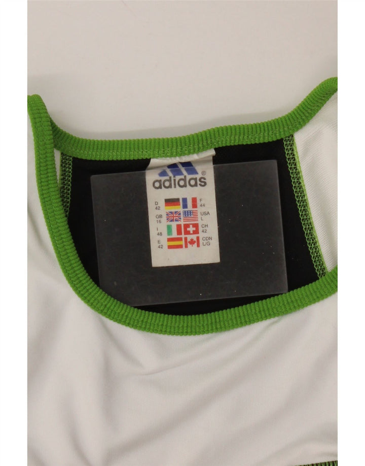 ADIDAS Climalite Sport Bra Top UK 16 Large Black Colorblock