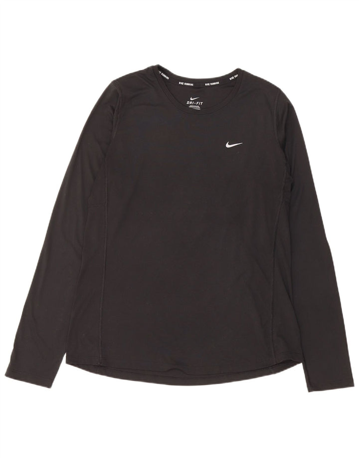 Nike Dri Fit Top cu mânecă lungă pentru femei UK 14 Large Negru