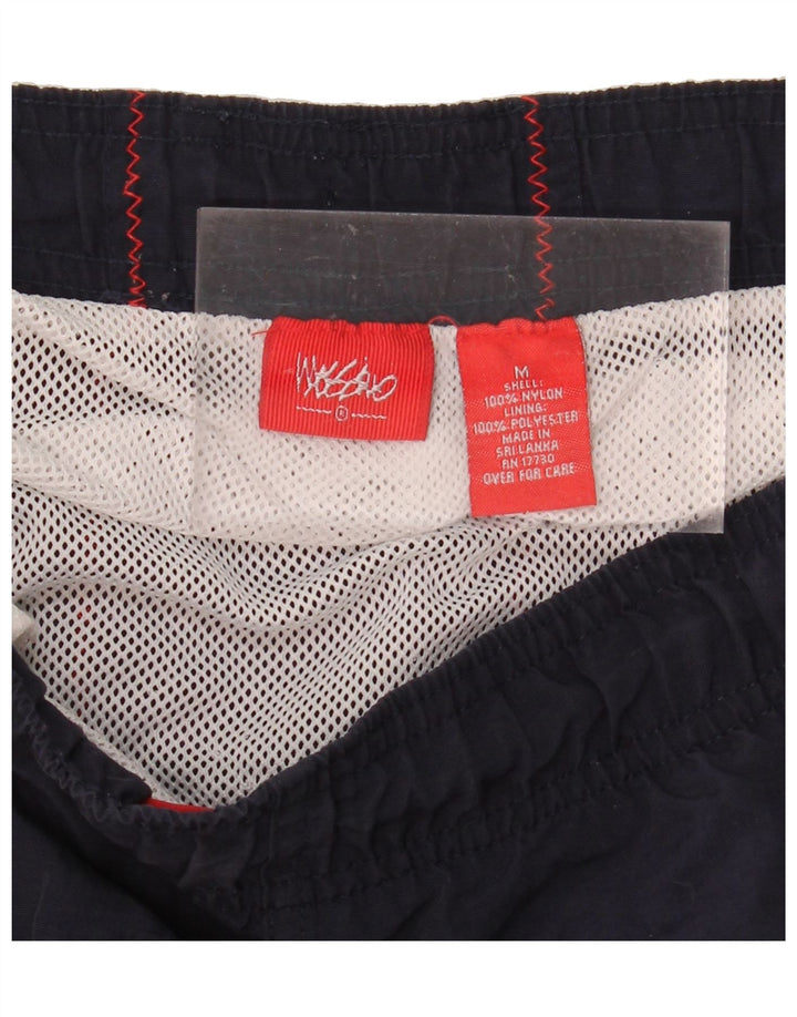 MOSSIMO Mens Graphic Sport Shorts Medium  Navy Blue Colourblock Nylon Vintage Mossimo and Second-Hand Mossimo from Messina Hembry 