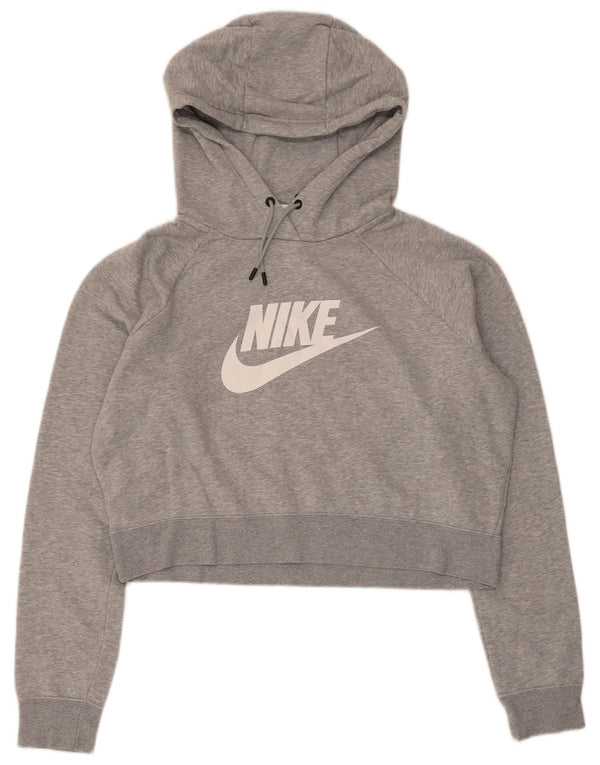 Pulover Nike Graphic Crop pentru femei UK 16 Mare bumbac gri