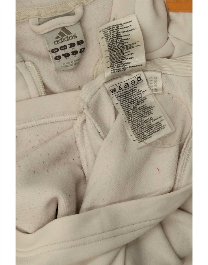 Pulover Adidas pentru femei, UK 10, poliester alb mic