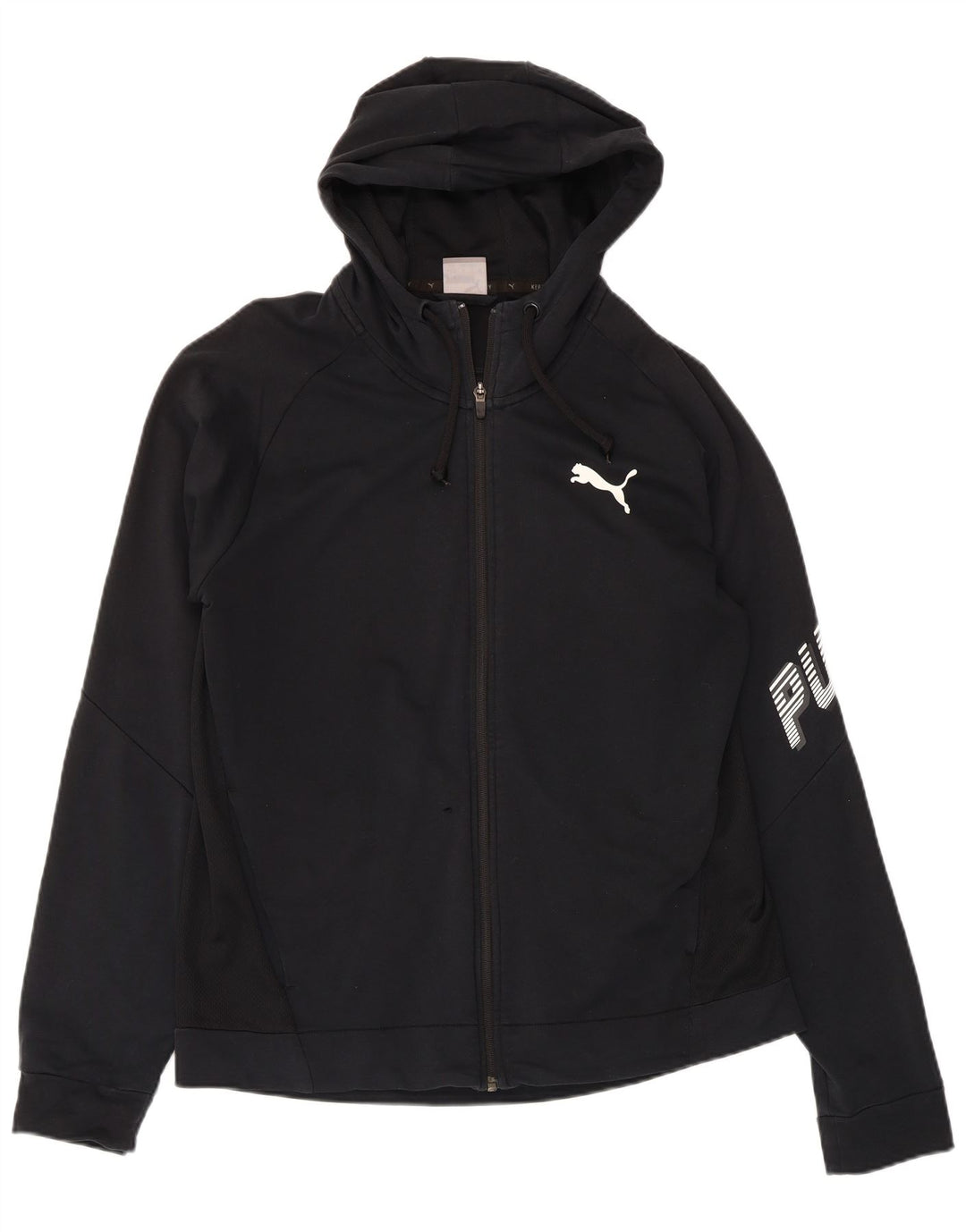 PUMA Mens Graphic Zip Hoodie Sweater Medium Black