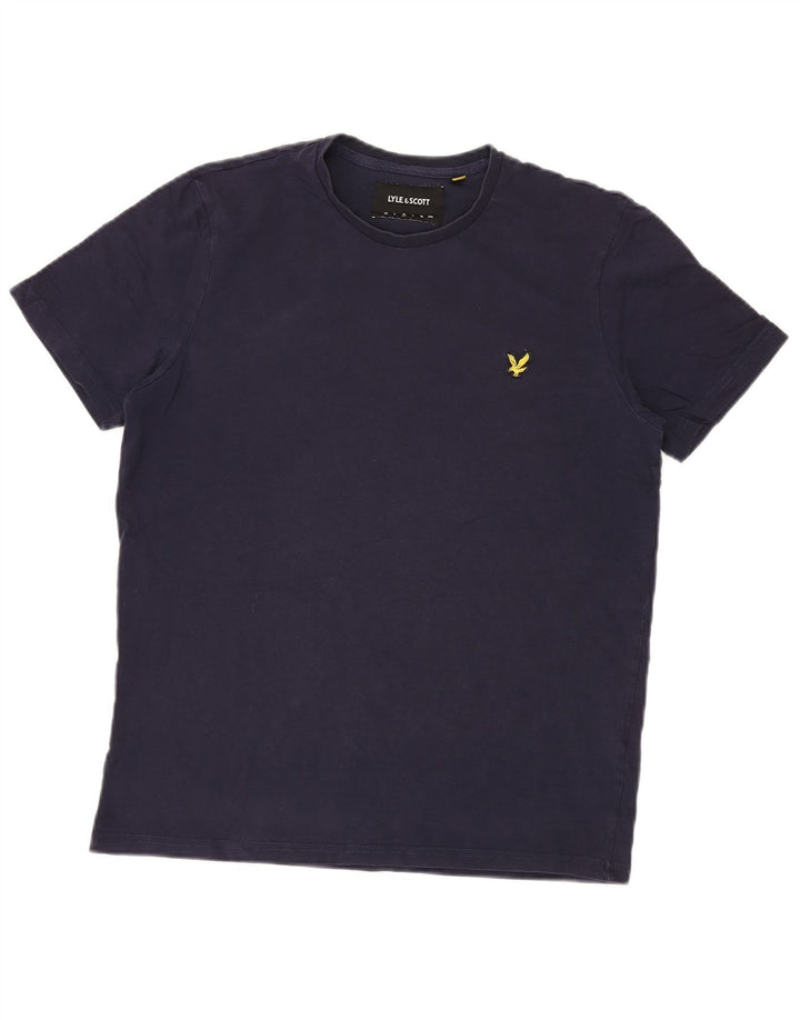 Tricou pentru bărbați Lyle & Scott Top mediu din bumbac bleumarin