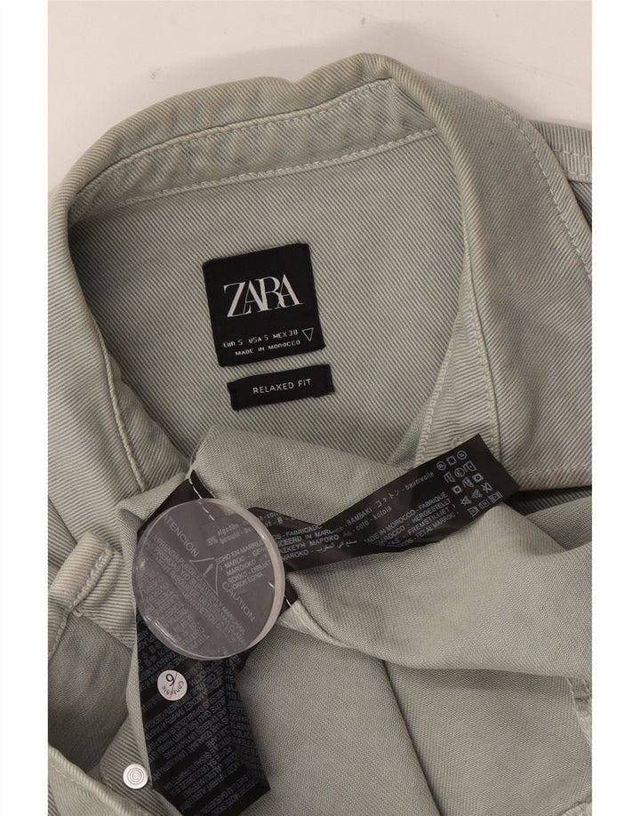 Cămașă de denim pentru bărbați ZARA, bumbac kaki mic