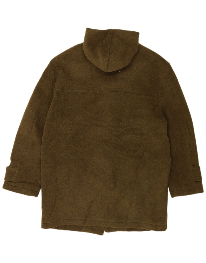 Zip pentru femei cu glugă Duffle Coat UK 16 mare lână verde