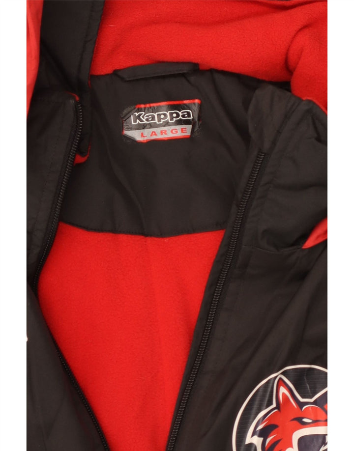 Jachetă Windbreaker cu glugă pentru bărbați Kappa UK 40 Poliester negru mare
