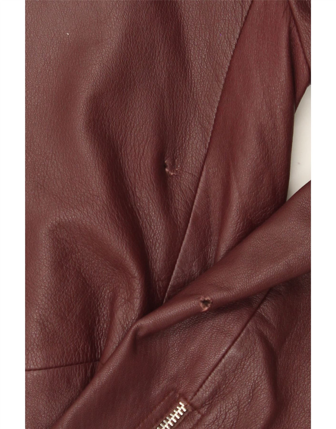 VINTAGE Womens Leather Jacket IT 44 Medium Maroon Leather