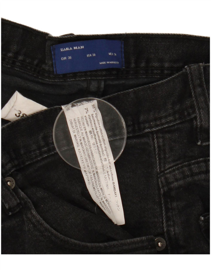 Blugi slim pentru bărbați Zara EU 38 Mici L30 L31 Bumbac negru