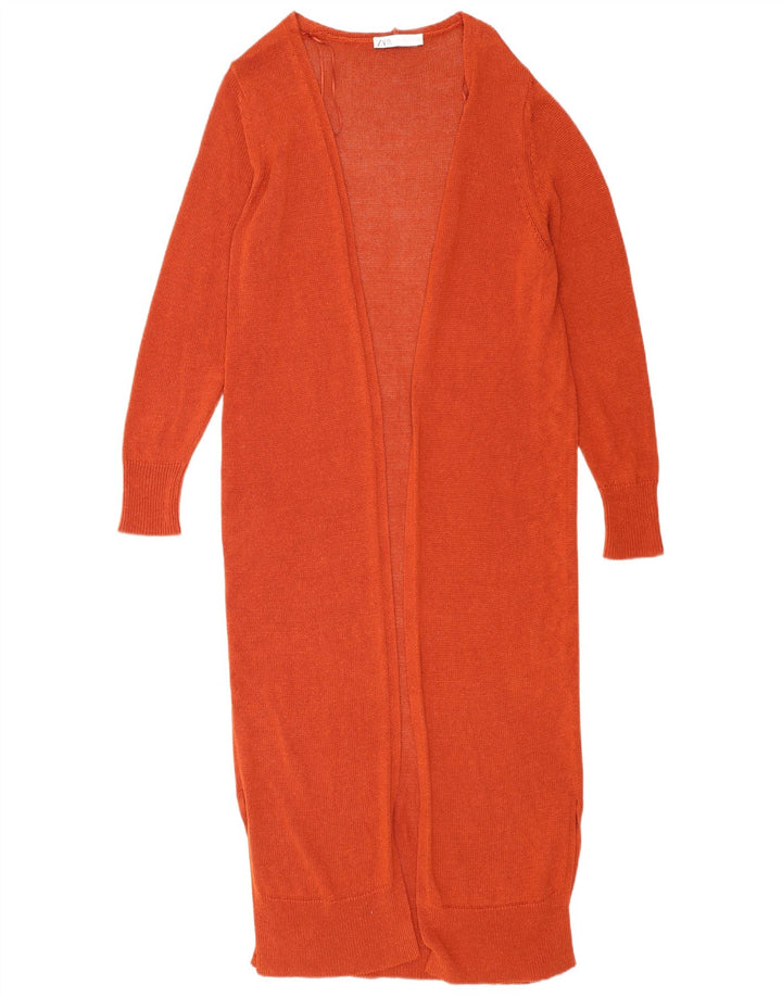 Pulover cardigan deschis pentru femei Zara UK 14, maro mediu, viscoză