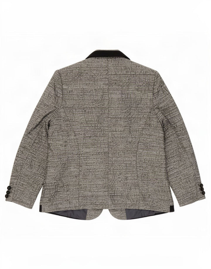 Jachetă vintage pentru femei cu 1 nasture IT 54 3XL Gri Paisley