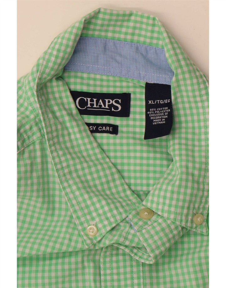 Cămașă pentru bărbați Chaps Easy Care XL, bumbac vichy verde