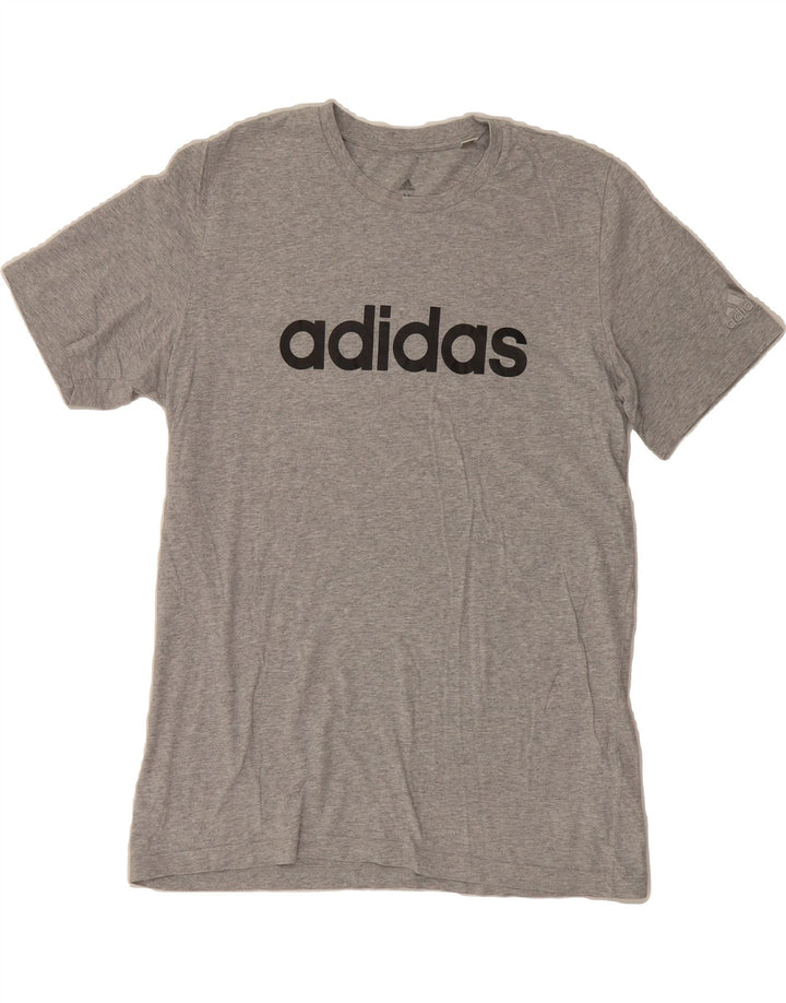 ADIDAS Mens Graphic T-Shirt Top Medium Grey Cotton Vintage Adidas and Second-Hand Adidas from Messina Hembry 