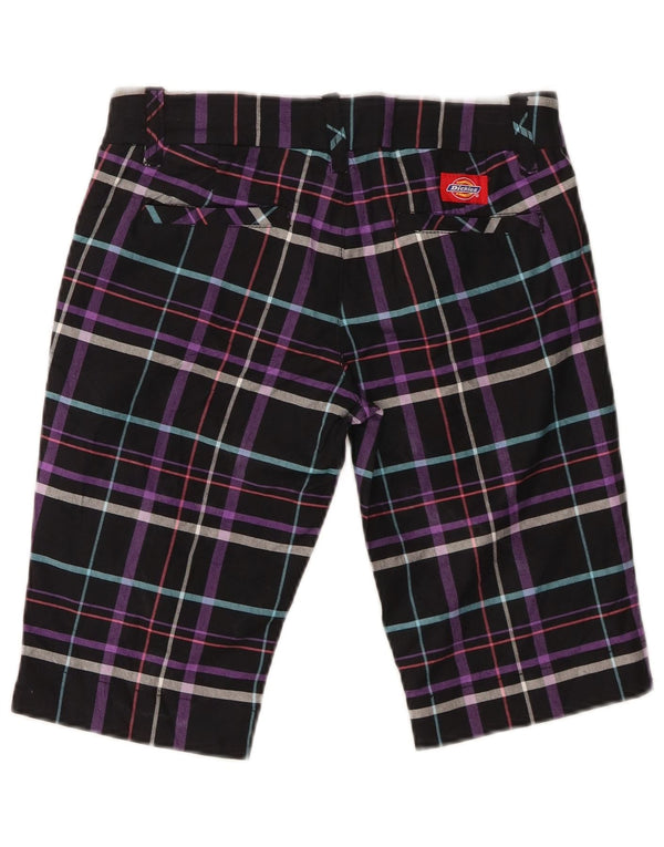 Pantaloni scurti chino bermude Dickies pentru femei US 3 XS W28, bumbac cu check negru